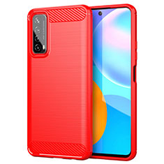 Custodia Silicone Cover Morbida Line per Huawei P Smart (2021) Rosso