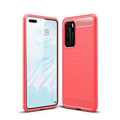 Custodia Silicone Cover Morbida Line per Huawei P40 Rosso