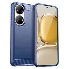 Custodia Silicone Cover Morbida Line per Huawei P50 Pro Blu