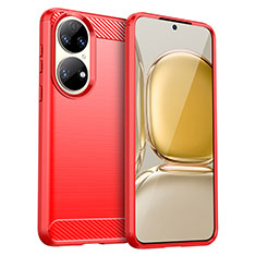Custodia Silicone Cover Morbida Line per Huawei P50 Pro Rosso