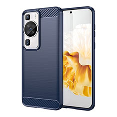 Custodia Silicone Cover Morbida Line per Huawei P60 Blu