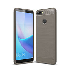 Custodia Silicone Cover Morbida Line per Huawei Y9 (2018) Grigio