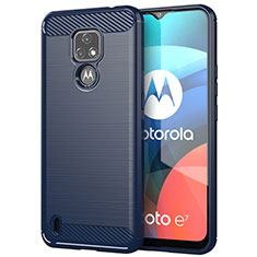 Custodia Silicone Cover Morbida Line per Motorola Moto E7 (2020) Blu