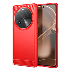 Custodia Silicone Cover Morbida Line per Oppo Find X6 5G Rosso
