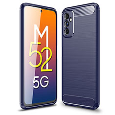 Custodia Silicone Cover Morbida Line per Samsung Galaxy M52 5G Blu