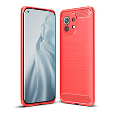 Custodia Silicone Cover Morbida Line per Xiaomi Mi 11 Lite 4G Rosso