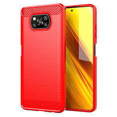 Custodia Silicone Cover Morbida Line per Xiaomi Poco X3 Rosso