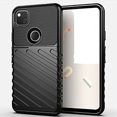 Custodia Silicone Cover Morbida Line S01 per Google Pixel 4a Nero