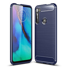 Custodia Silicone Cover Morbida Line S01 per Motorola Moto One Fusion Plus Blu