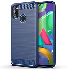 Custodia Silicone Cover Morbida Line S01 per Samsung Galaxy M30s Blu