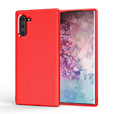 Custodia Silicone Cover Morbida Line S01 per Samsung Galaxy Note 10 Rosso