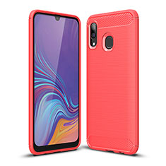 Custodia Silicone Cover Morbida Line WL1 per Samsung Galaxy A20 Rosso