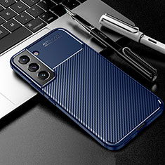 Custodia Silicone Cover Morbida Spigato A01 per Samsung Galaxy S21 Plus 5G Blu