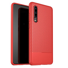 Custodia Silicone Cover Morbida Spigato G02 per Huawei P30 Rosso