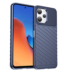 Custodia Silicone Cover Morbida Spigato MF1 per Xiaomi Poco M6 Pro 5G Blu