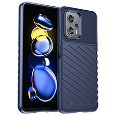 Custodia Silicone Cover Morbida Spigato MF1 per Xiaomi Poco X4 GT 5G Blu