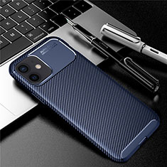 Custodia Silicone Cover Morbida Spigato per Apple iPhone 12 Blu