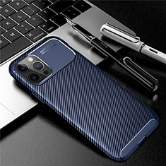 Custodia Silicone Cover Morbida Spigato per Apple iPhone 12 Pro Blu