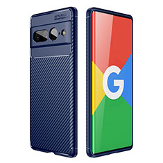 Custodia Silicone Cover Morbida Spigato per Google Pixel 7 Pro 5G Blu