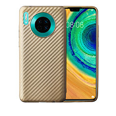 Custodia Silicone Cover Morbida Spigato per Huawei Mate 30 Pro 5G Oro