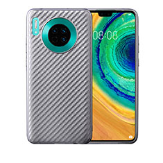 Custodia Silicone Cover Morbida Spigato per Huawei Mate 30 Pro Argento