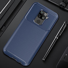 Custodia Silicone Cover Morbida Spigato per Huawei Nova 5i Pro Blu