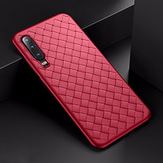Custodia Silicone Cover Morbida Spigato per Huawei P30 Rosso