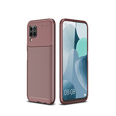 Custodia Silicone Cover Morbida Spigato per Huawei P40 Lite Marrone