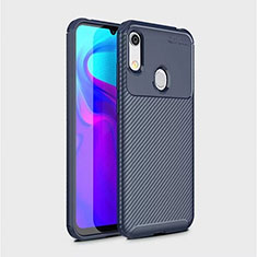 Custodia Silicone Cover Morbida Spigato per Huawei Y6 (2019) Blu