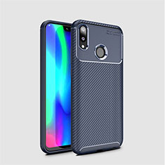 Custodia Silicone Cover Morbida Spigato per Huawei Y7 (2019) Blu