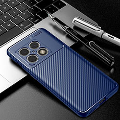 Custodia Silicone Cover Morbida Spigato per OnePlus 10 Pro 5G Blu
