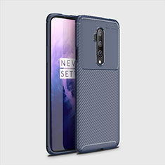 Custodia Silicone Cover Morbida Spigato per OnePlus 7T Pro 5G Blu