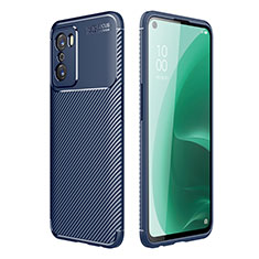 Custodia Silicone Cover Morbida Spigato per Oppo A55S 5G Blu