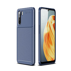 Custodia Silicone Cover Morbida Spigato per Oppo A91 Blu