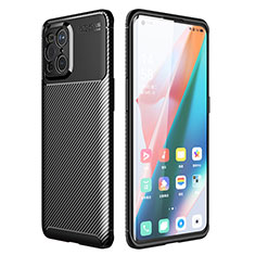 Custodia Silicone Cover Morbida Spigato per Oppo Find X3 Pro 5G Nero