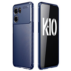 Custodia Silicone Cover Morbida Spigato per Oppo K10 5G Blu