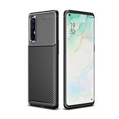 Custodia Silicone Cover Morbida Spigato per Oppo Reno3 Pro Nero