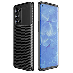 Custodia Silicone Cover Morbida Spigato per Oppo Reno6 Pro 5G Nero