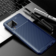 Custodia Silicone Cover Morbida Spigato per Samsung Galaxy A12 Nacho Blu