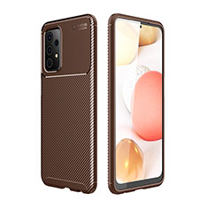 Custodia Silicone Cover Morbida Spigato per Samsung Galaxy A52s 5G Marrone