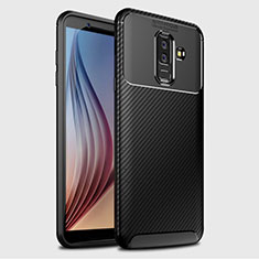 Custodia Silicone Cover Morbida Spigato per Samsung Galaxy A6 Plus (2018) Nero