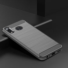 Custodia Silicone Cover Morbida Spigato per Samsung Galaxy A6s Argento