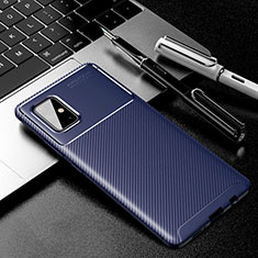 Custodia Silicone Cover Morbida Spigato per Samsung Galaxy A71 5G Blu