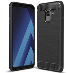 Custodia Silicone Cover Morbida Spigato per Samsung Galaxy A8+ A8 Plus (2018) A730F Nero