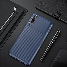 Custodia Silicone Cover Morbida Spigato per Samsung Galaxy A90 5G Blu