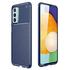 Custodia Silicone Cover Morbida Spigato per Samsung Galaxy F23 5G Blu
