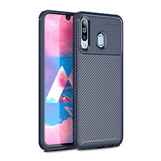 Custodia Silicone Cover Morbida Spigato per Samsung Galaxy M30 Blu