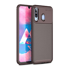 Custodia Silicone Cover Morbida Spigato per Samsung Galaxy M30 Marrone