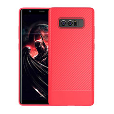 Custodia Silicone Cover Morbida Spigato per Samsung Galaxy Note 8 Duos N950F Rosso