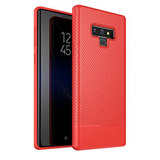 Custodia Silicone Cover Morbida Spigato per Samsung Galaxy Note 9 Rosso